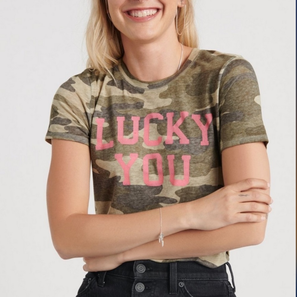 Size Small Lucky Brand Lucky You T-Shirt Camo